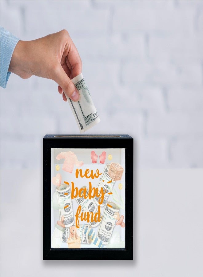 Mueddur Baby Fund Shadow Box Frame, Travel Memory Keepsake Box with Slot, New Baby Themed Adventure Archive Box, Baby Piggy Bank Gifts for Kids Girls Boys, Decorative Wooden Money Box for Baby Shower -14 - Image 4